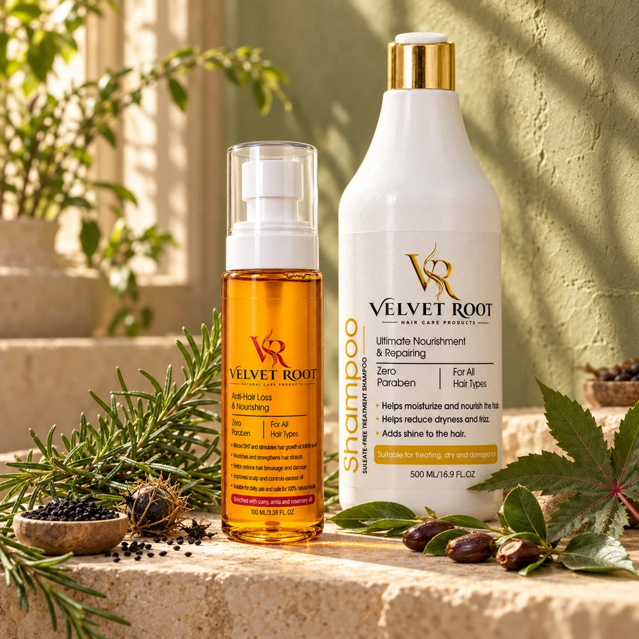 مجموعة تقوية الشعر والعناية بالجذور من Velvet Root
