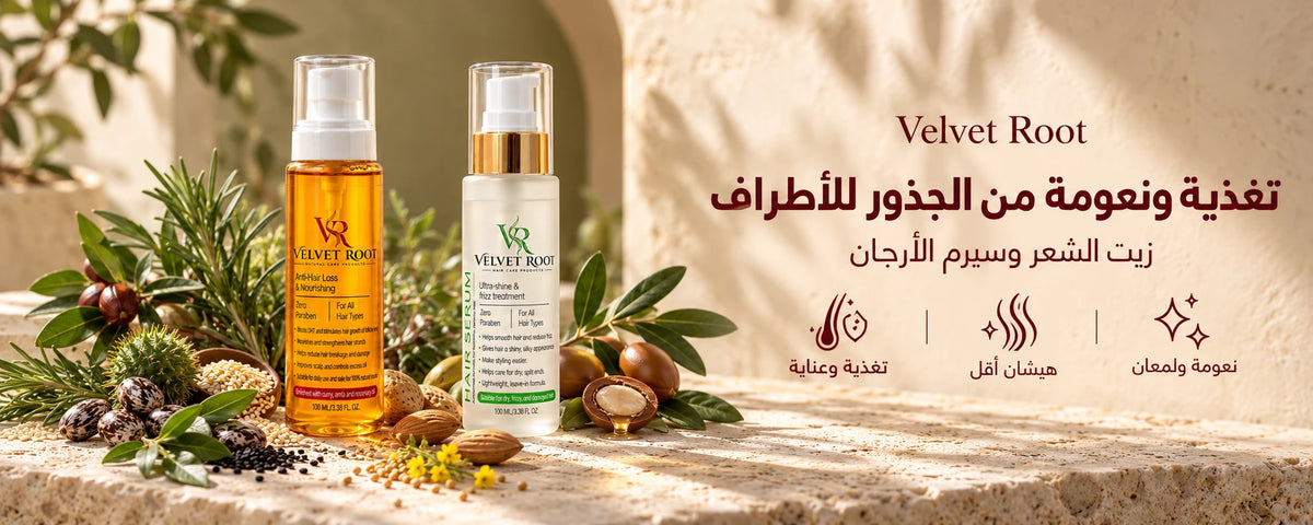 زيت الشعر وسيرم الأرجان من Velvet Root