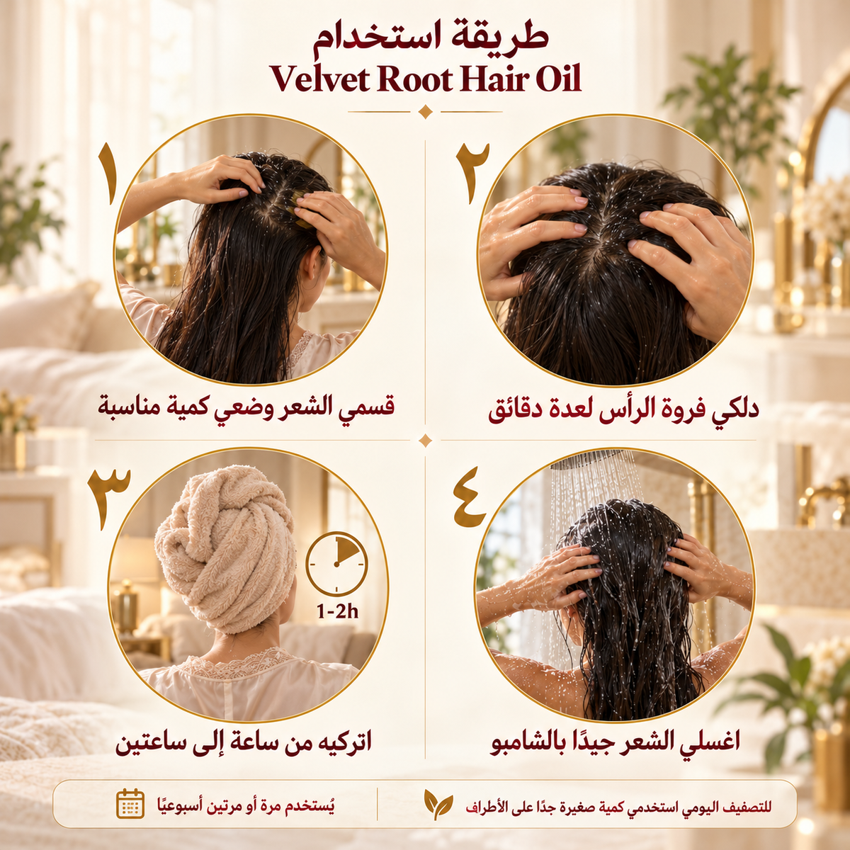 طريقة استخدام زيت الشعر Velvet Root