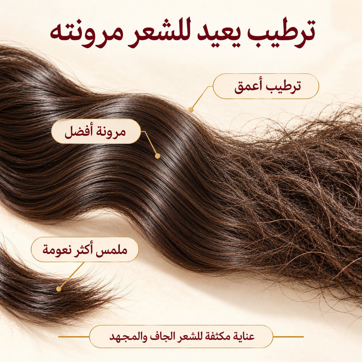 نتائج استخدام ماسك Velvet Root لترطيب الشعر الجاف