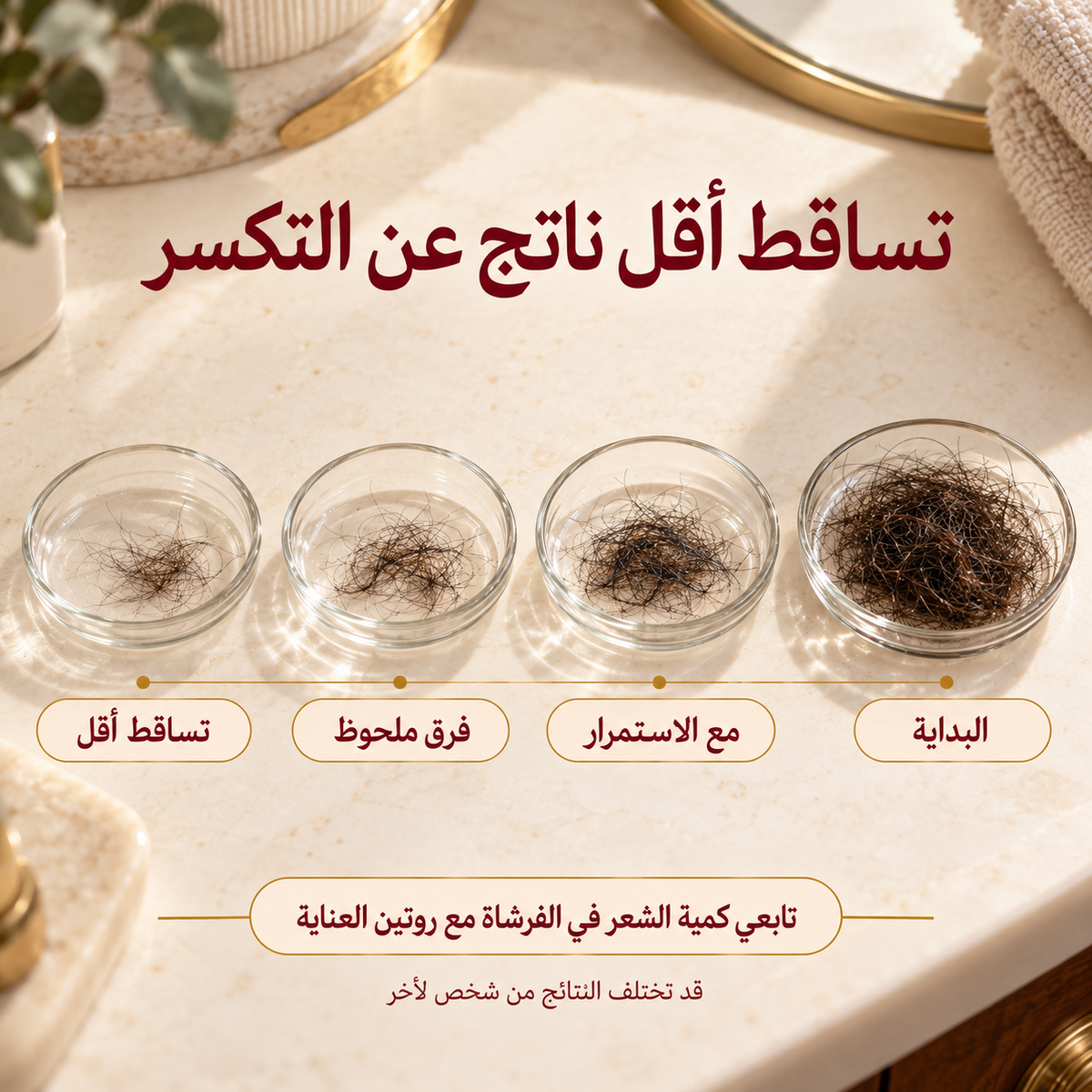 نتائج استخدام زيت Velvet Root وتقليل التساقط الناتج عن التكسر